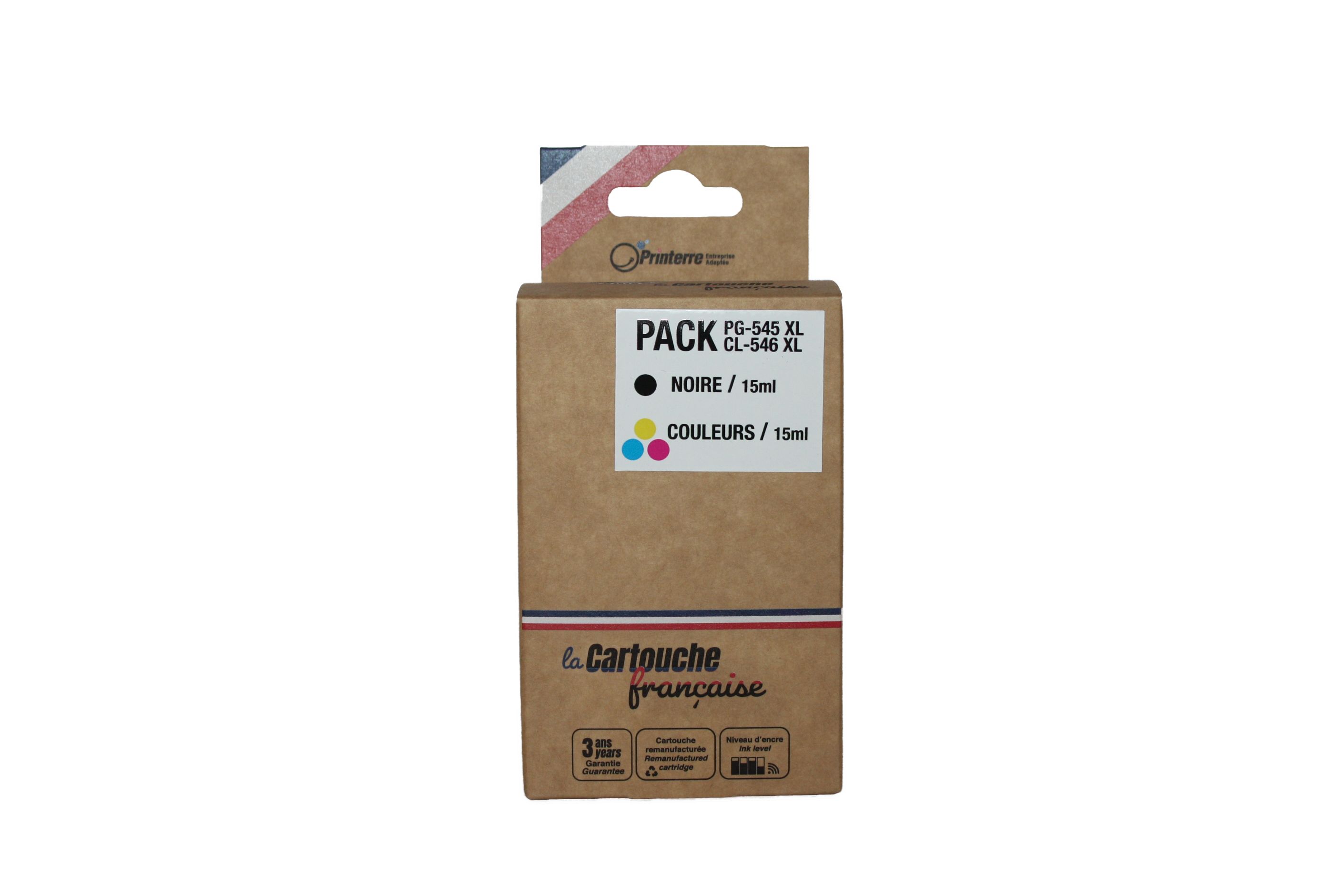 Cartouche compatible Canon PG-545XL/CL-546XL - pack de 2 - noir, cyan, magenta, jaune - La cartouche Française