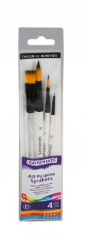 Daler-Rowney Graduate - Pack de 4 pinceaux ronds - poil synthétique