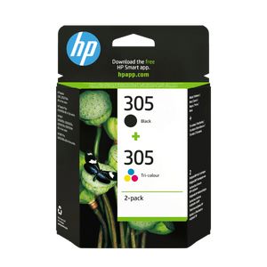 HP 305 - pack de 2 - noir, cyan, magenta, jaune - cartouche d'encre originale