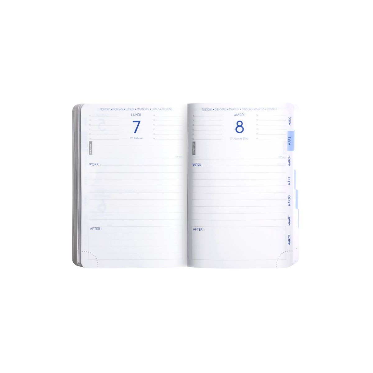 Agenda Work&After Floral - 1 jour par page - 10 x 15 cm - motif floral - Exacompta
