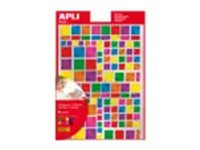Apli - 6 feuilles gommettes carrées - coloris assortis métallisés