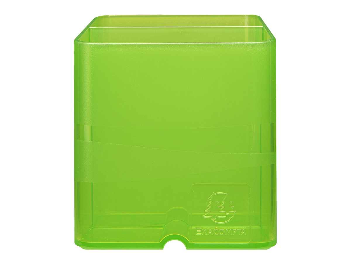Exacompta Pen-Cube - Pot à crayons vert anis translucide