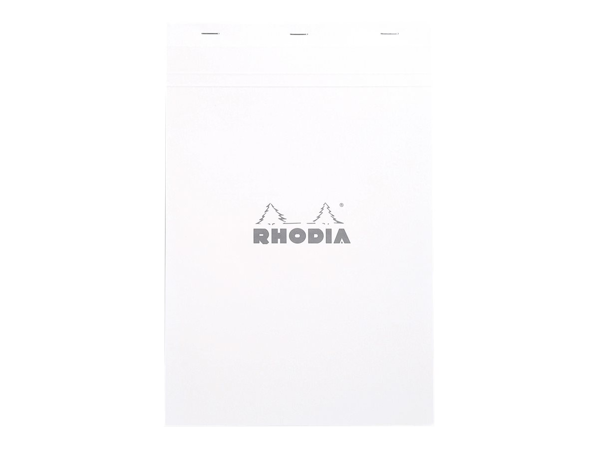 Rhodia - Bloc notes N°19 - A4+ - 160 pages - petits carreaux - 80g - blanc