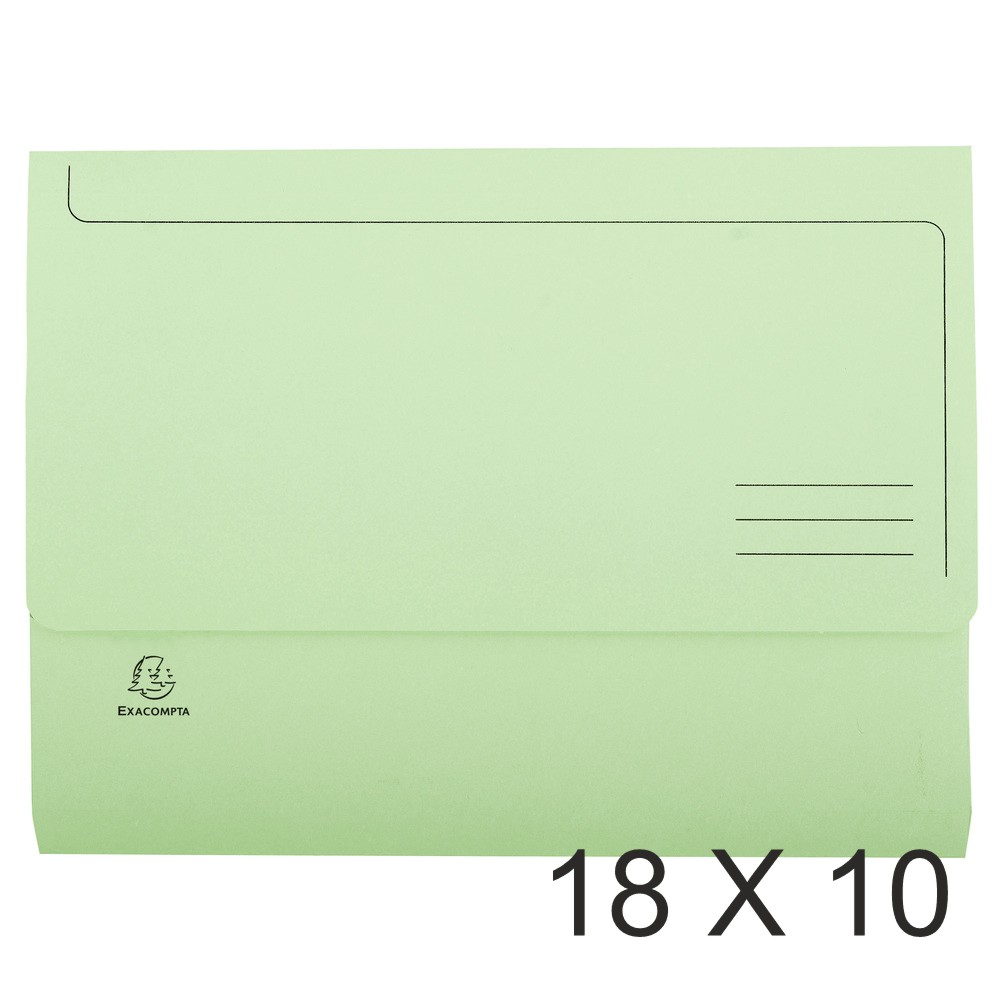 Exacompta Super 210 - 18 Paquets de 10 Chemises poche - vert clair
