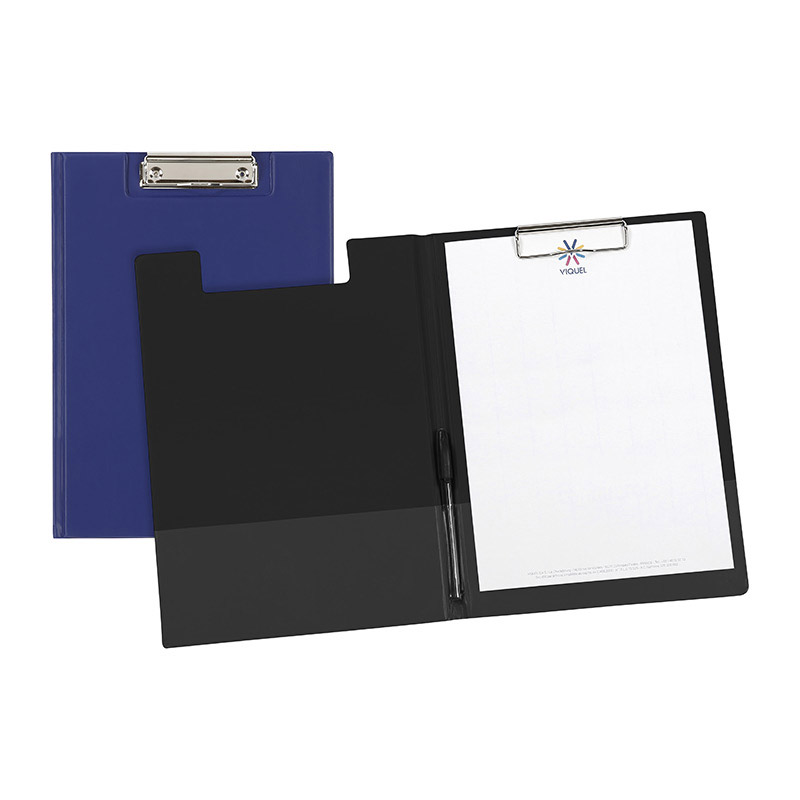 Porte-bloc A4+ Grafoplas Avec Pince Et Fermeture élastique - Bleu Pastel, Léger, Recyclable - Pour Bureau, école, Santé
