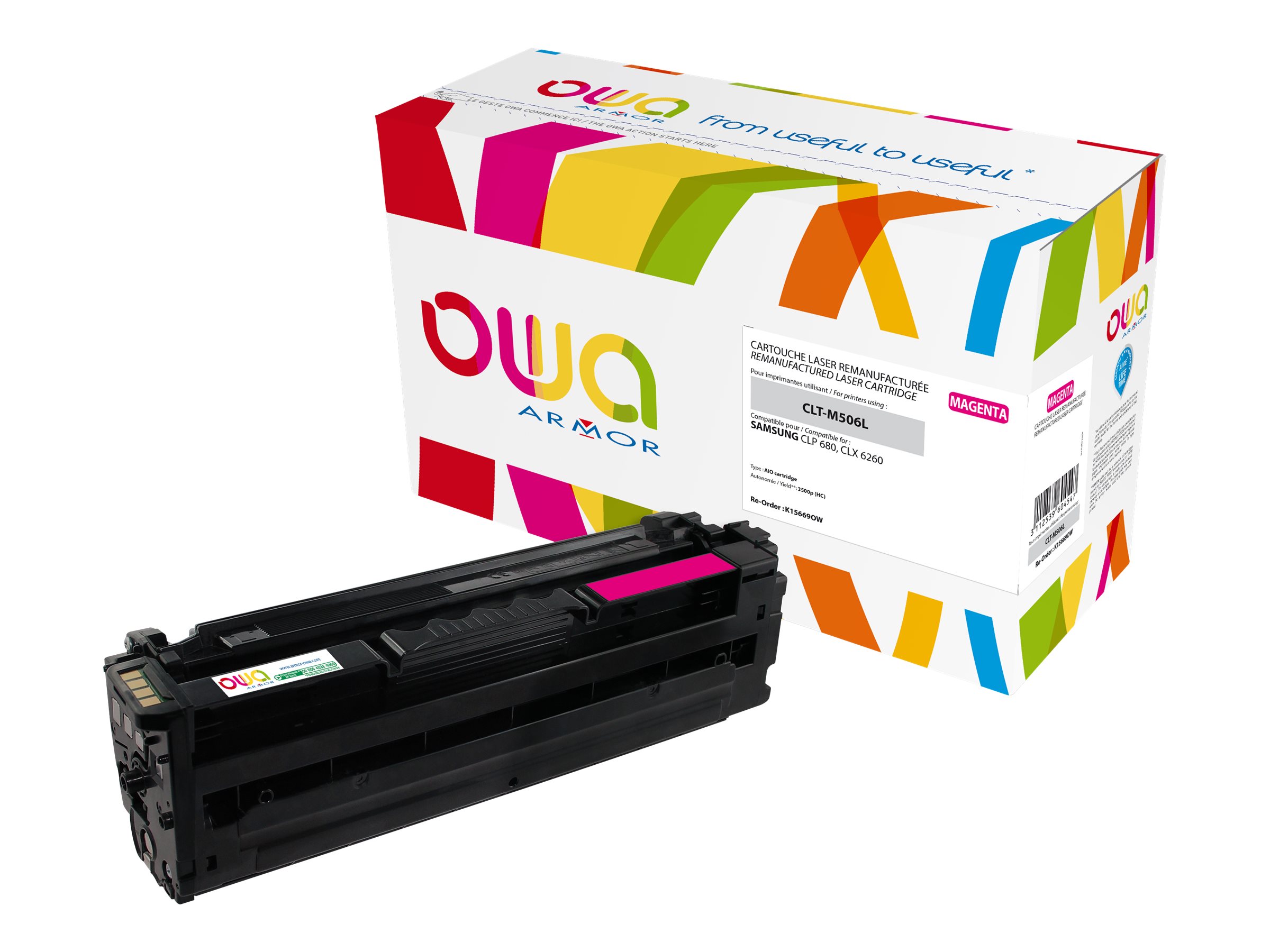 Cartouche laser compatible Samsung CLT-506L - magenta - Owa K15669OW