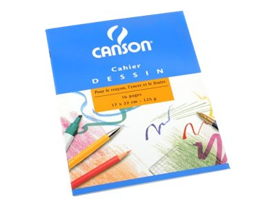 Canson - Cahier à dessin 24 x 32 cm - 24 pages - 125g - blanc