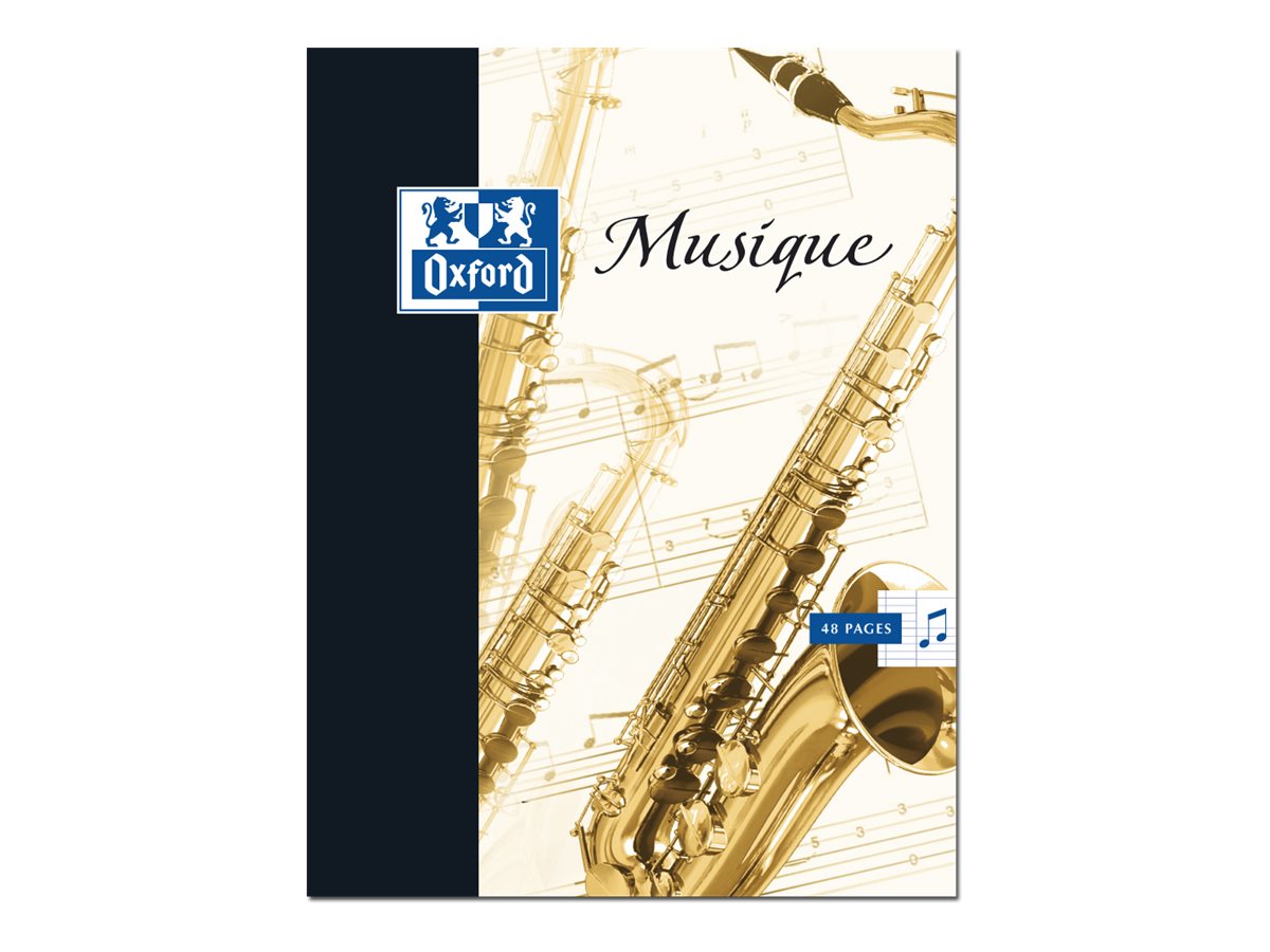 Oxford - Cahier de musique 24 x 32 cm - 48 pages - pages à portée et
