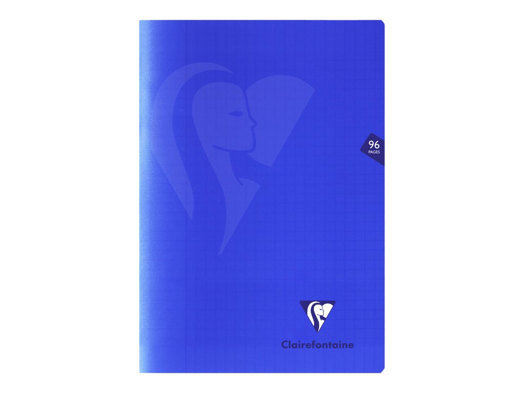 Clairefontaine Mimesys - Cahier polypro A4 (21x29,7 cm) - 96 pages - grands carreaux (Seyes) - bleu marine