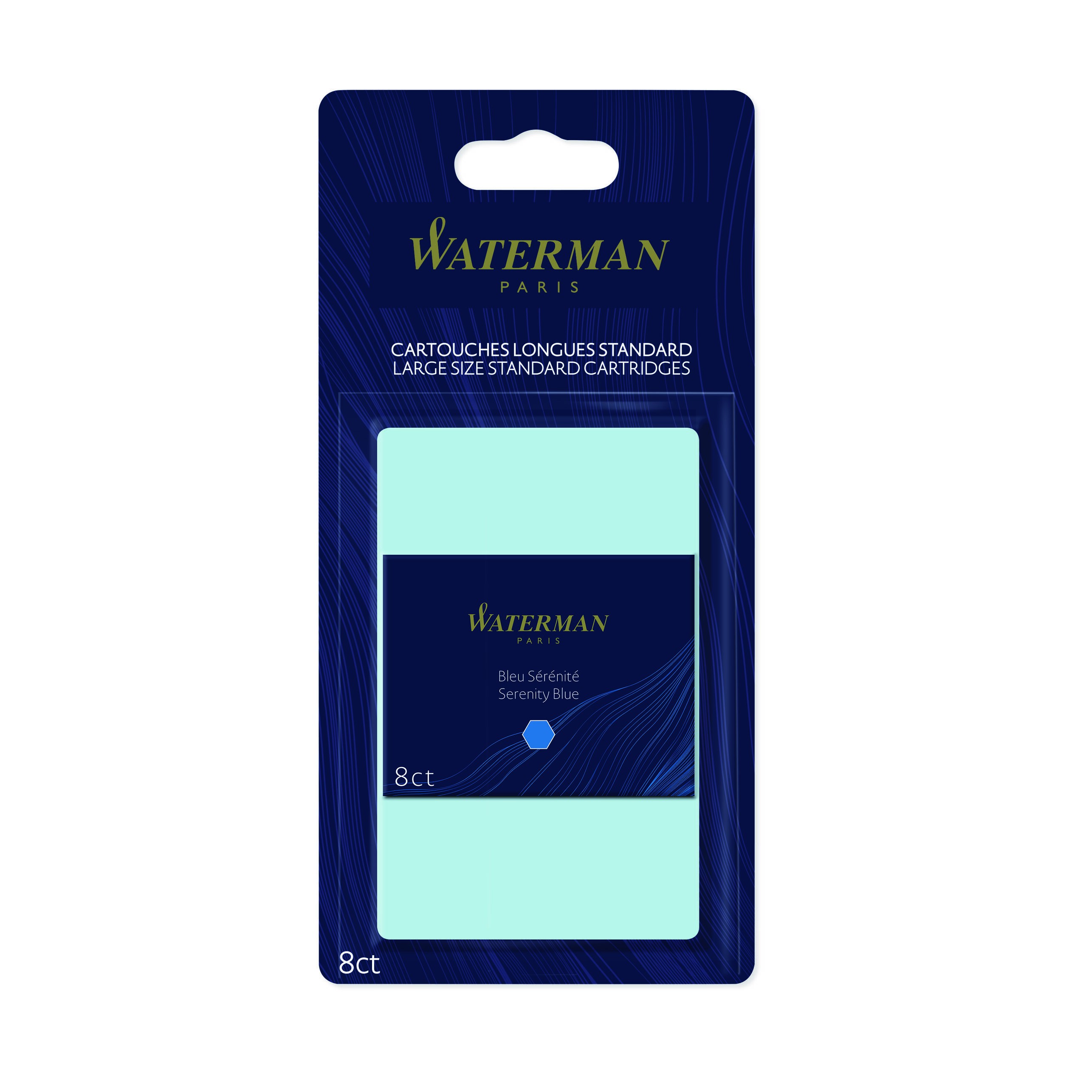 Waterman - 8 cartouches d'encre longues pour stylo plume - bleu