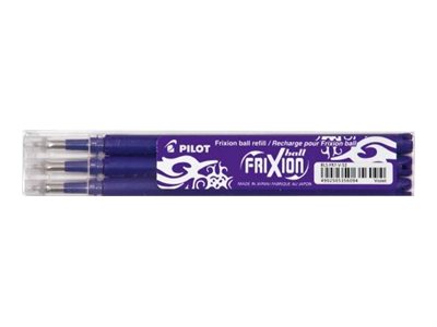Pilot Frixion Ball - 3 Recharges pour rollers effaçables - 0,7 mm - violet