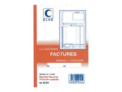 ELVE - Manifold Carnet de factures - 50 dupli - 21 x 14 cm