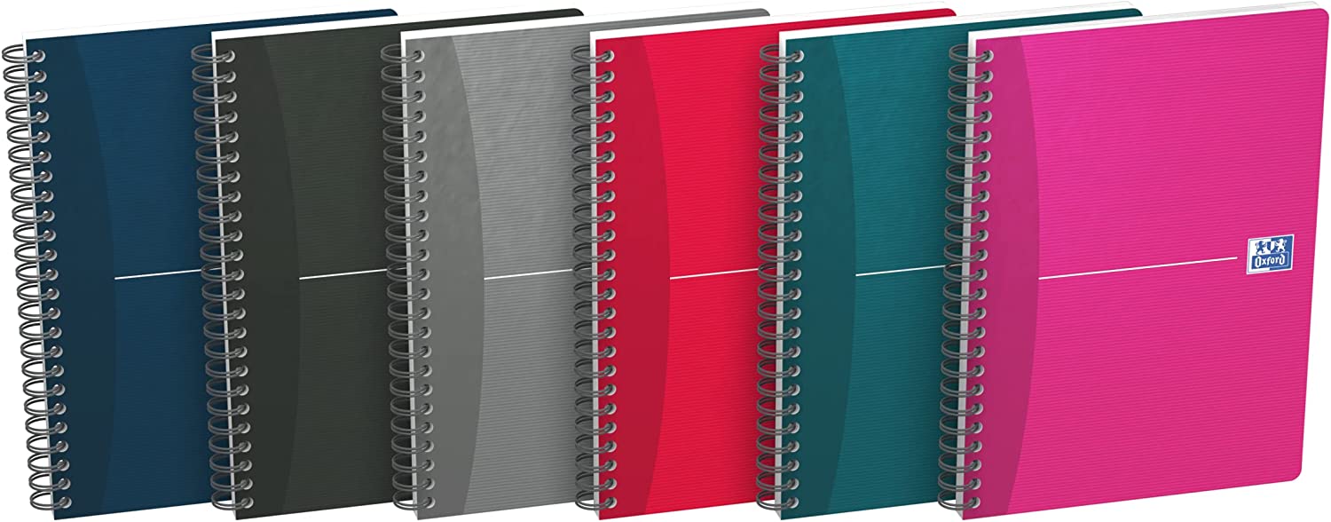 Oxford Office Essentials - Cahier à spirale A5 - 180 pages - ligné - disponible dans différentes couleurs