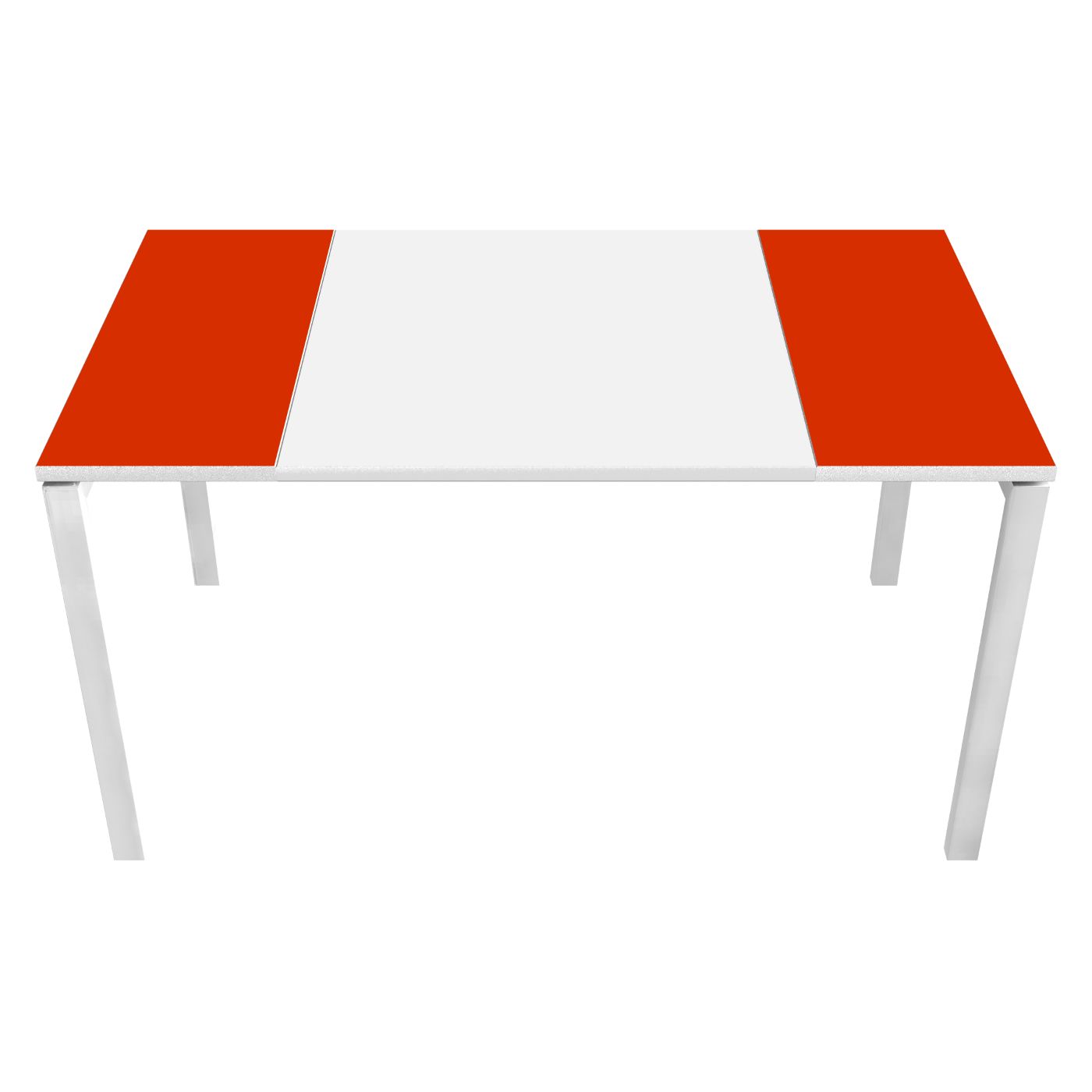 Table de réunion EASYDESK - L150 x P114 x H75 cm - blanc/rouge
