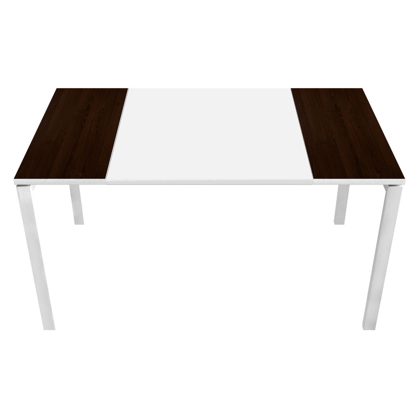 Table de réunion EASYDESK - L150 x P114 x H75 cm - blanc/wengé