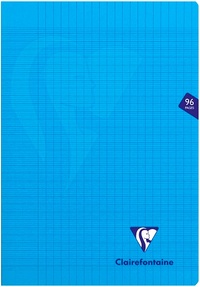 Clairefontaine Mimesys - Cahier polypro A4 (21x29,7 cm) - 96 pages - grands carreaux (Seyes) - bleu