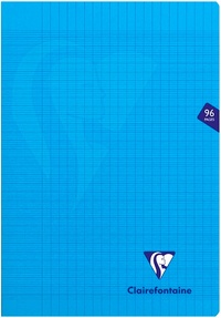 Clairefontaine Mimesys - Cahier polypro A4 (21x29,7 cm) - 96 pages - grands carreaux (Seyes) - bleu