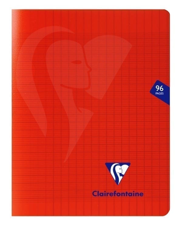 Clairefontaine Mimesys - Cahier polypro 24 x 32 cm - 96 pages - grands carreaux (Seyes) - rouge