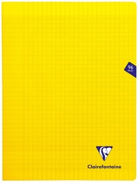 Clairefontaine Mimesys - Cahier polypro 24 x 32 cm - 96 pages - grands carreaux (Seyes) - jaune