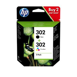 HP 302 - Pack de 2 - noir et 3 couleurs - cartouche d'encre originale (X4D37AE)