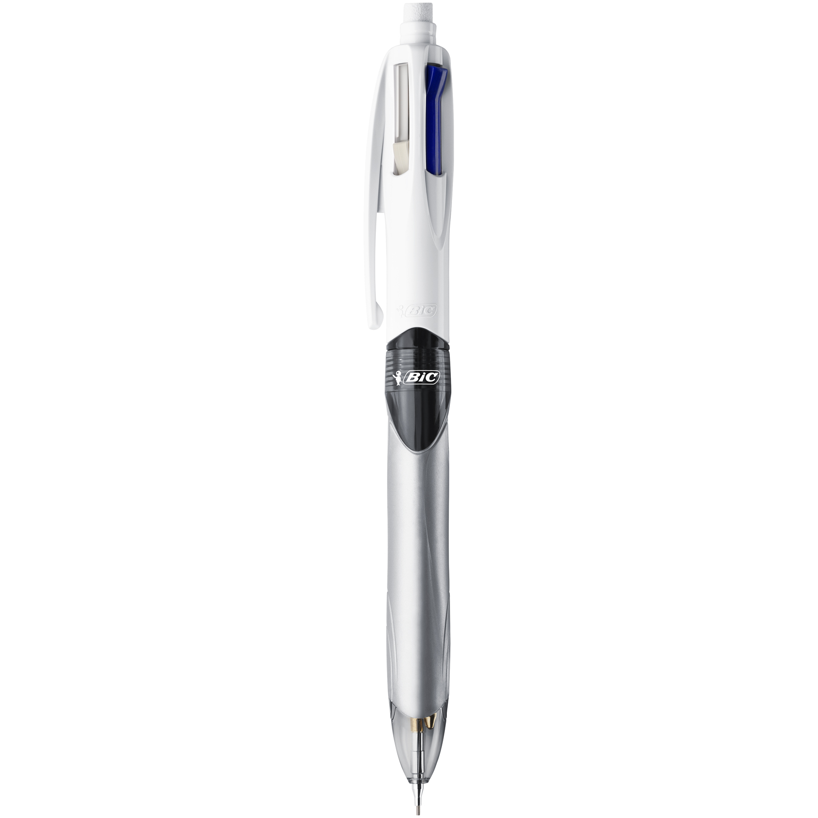 BIC 4 Couleurs - Stylo à bille 3 couleurs + 1 crayon HB avec gomme