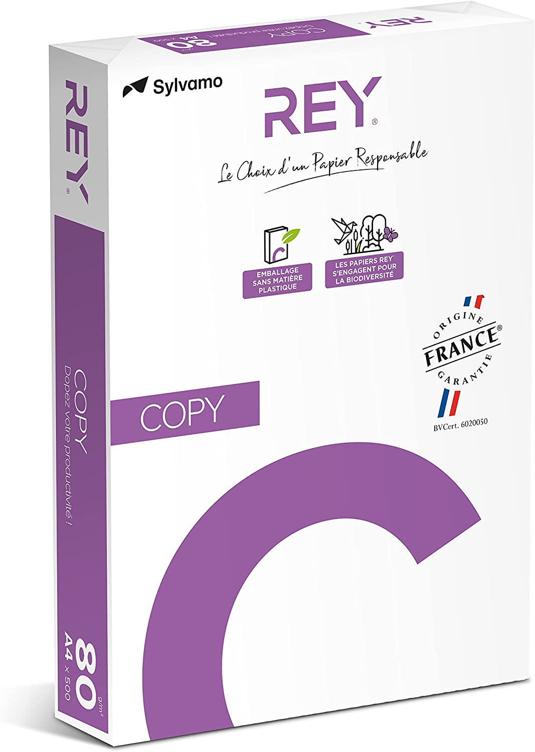Rey Copy - Papier blanc - A4 (210 x 297 mm) - 80 g/m² - 500 feuilles