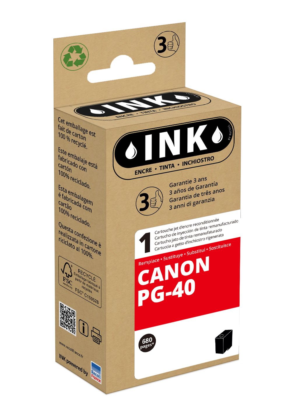 Cartouche compatible Canon PG-40 - noir - ink