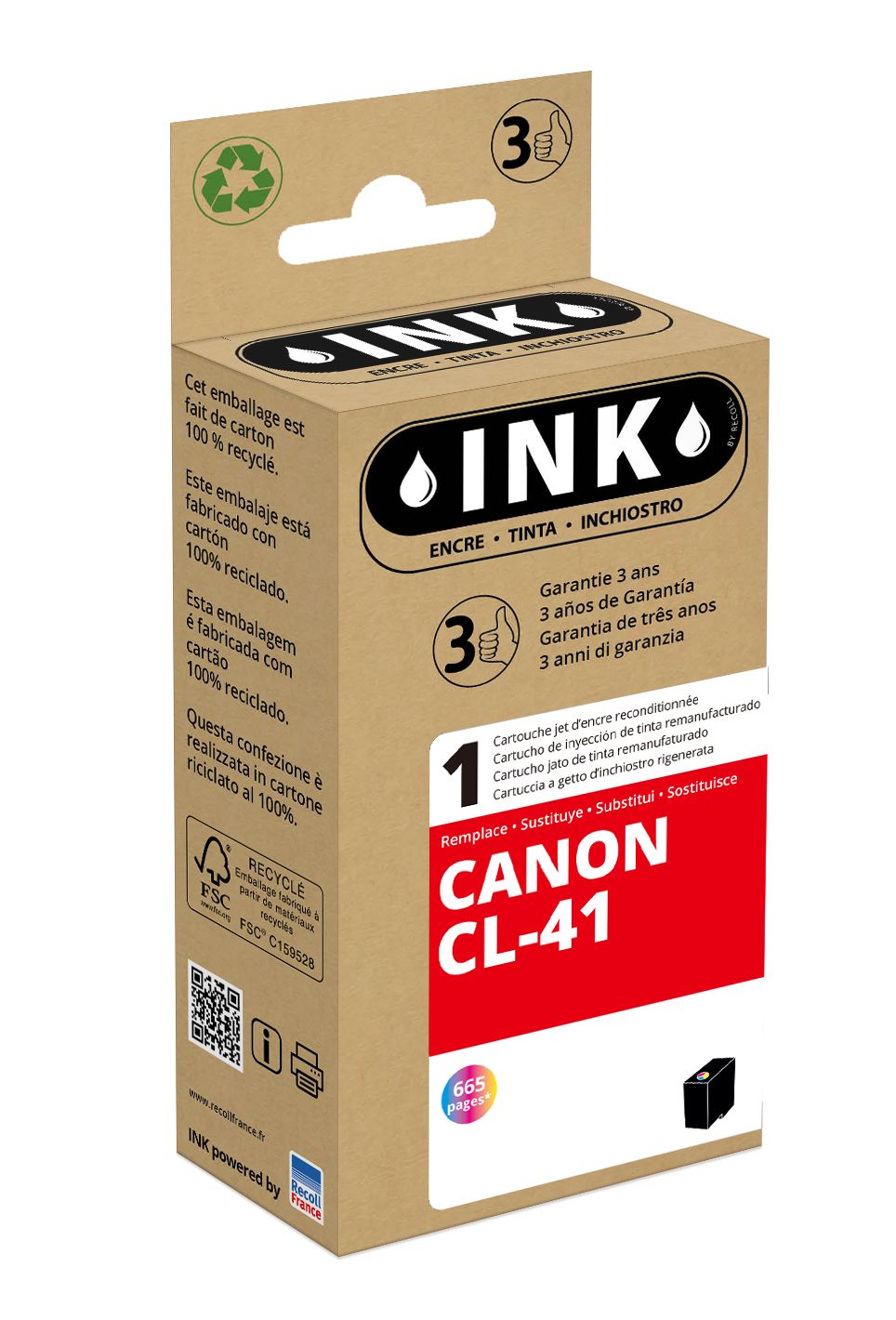 Cartouche compatible Canon CL-41 - cyan, magenta, jaune - ink
