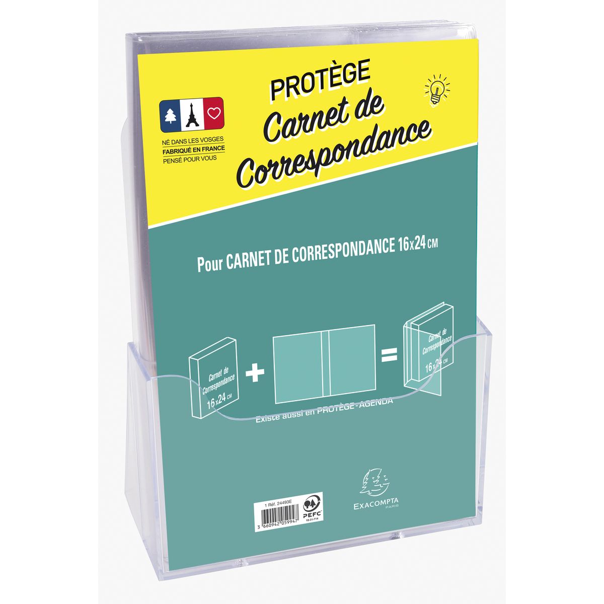 Protège-carnet de correspondance - 16 x 24 - Exacompta