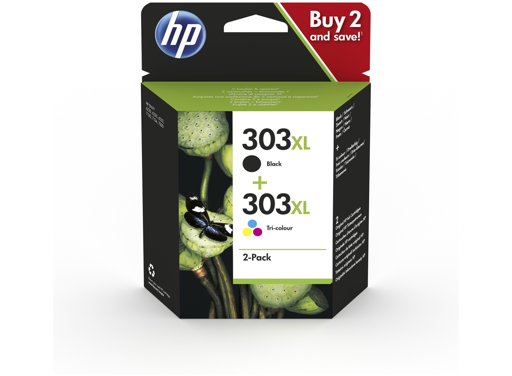 HP 303XL - pack de 2 - noir, cyan, magenta, jaune - cartouche d'encre originale
