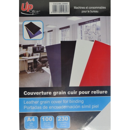 Couvertures De Reliure Genie - Pack De 50, Carton 230g/m² Noir, Format A4 - Compatible Toutes Relieuses