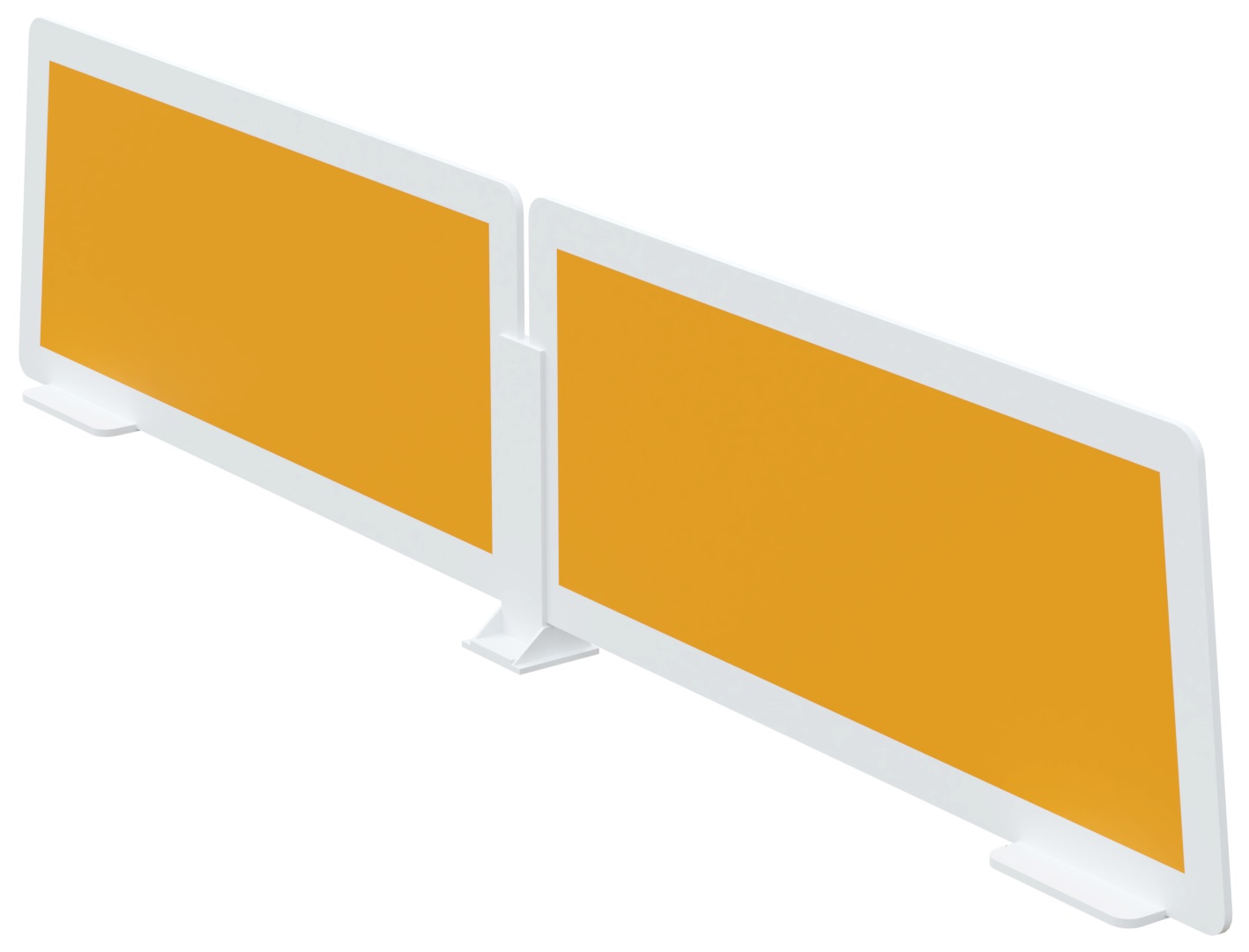 Lot de 2 écrans de séparation en polystyrène - H35 x L60 cm - orange