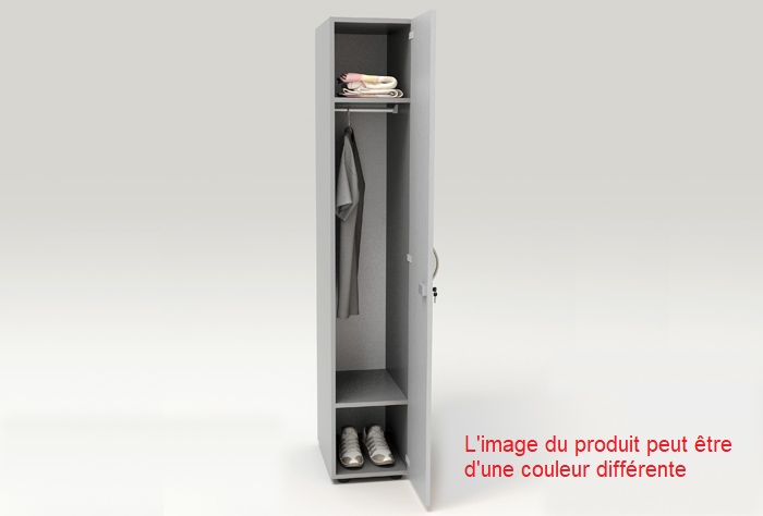 Armoire vestiaire 1 porte - H185 x L33 x P52 cm - Blanc