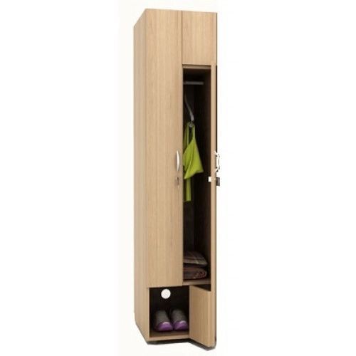 Armoire vestiaire 2 portes - H185 x L40 x P52 cm - Aulne