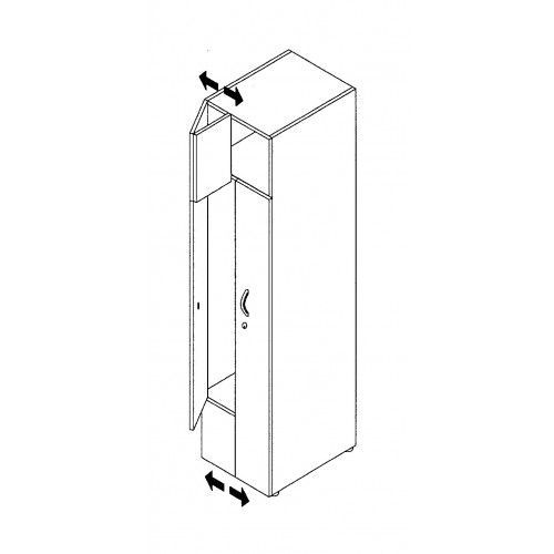 Armoire vestiaire 2 portes - H185 x L40 x P52 cm - Blanc