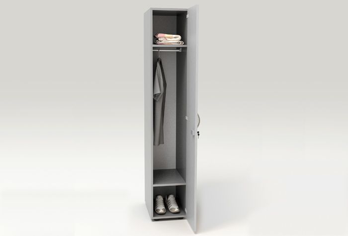 Armoire vestiaire 1 porte - H185 x L33 x P52 cm - Gris