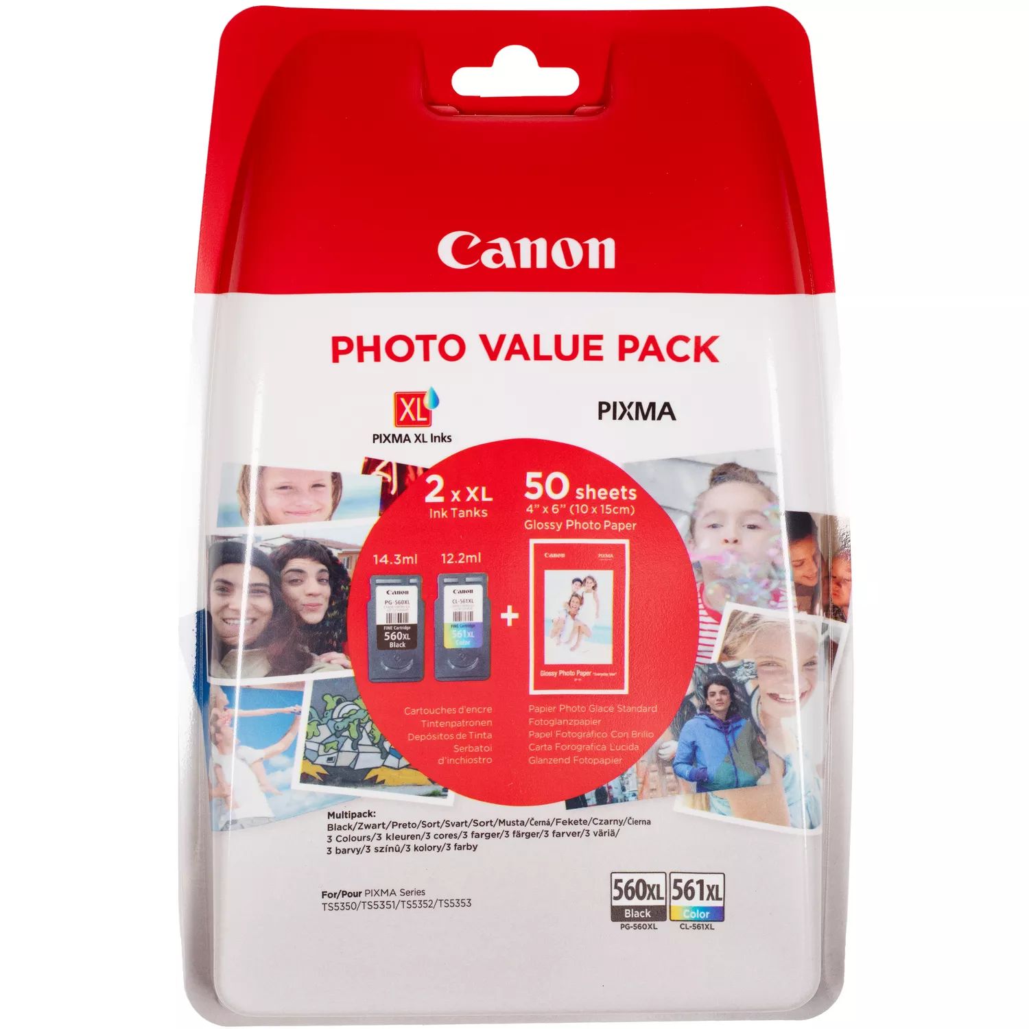 Canon PG-560XL/CL-561XL - pack de 2 - noir, cyan, magenta, jaune - cartouche d'encre originale