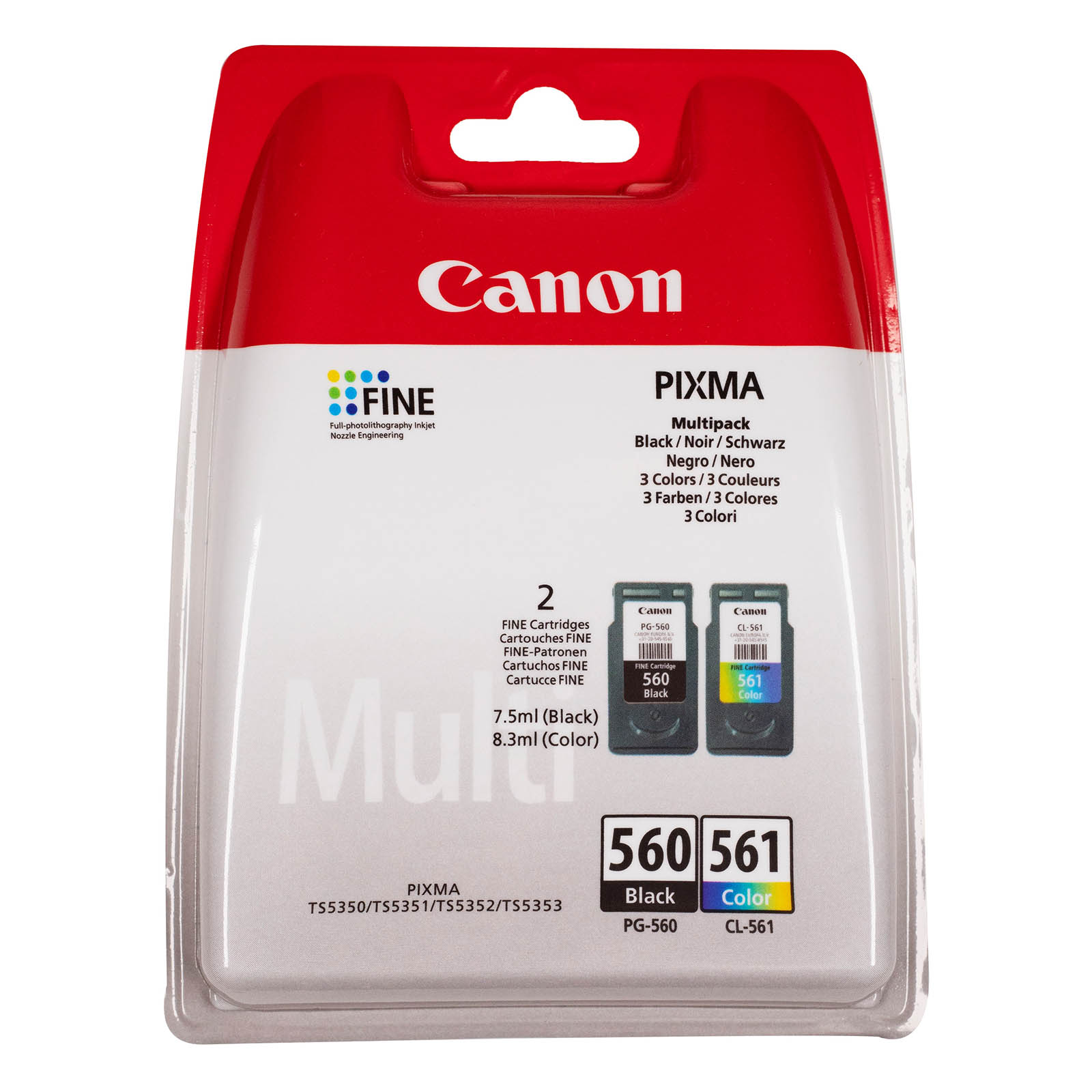 Canon PG-560 / CL-561 - pack de 2 - noir, cyan, magenta, jaune - cartouche d'encre originale