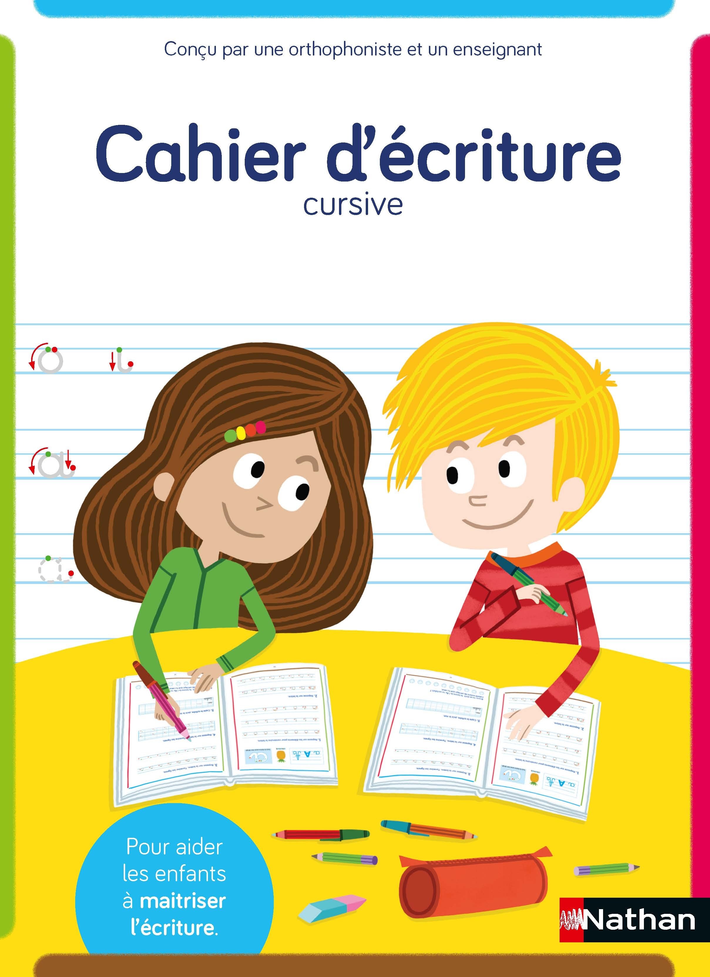 Cahier d'écriture cp adapté aux enfants dys ou en difficulté - écriture cursive - a partir de 6 ans / cp