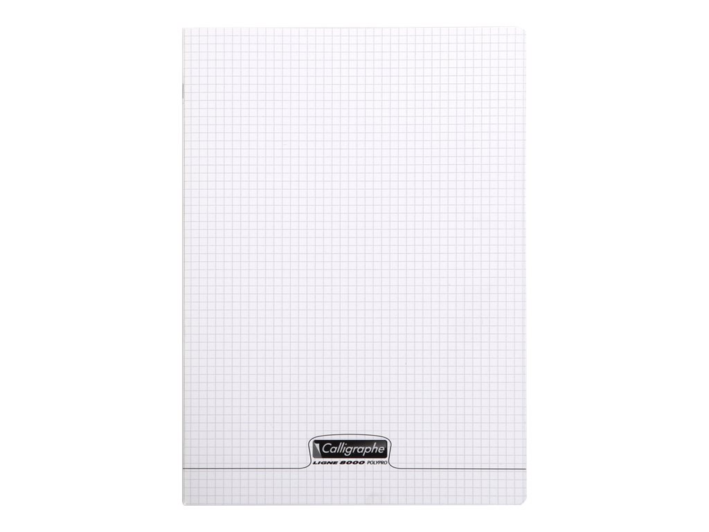 Calligraphe 8000 - Cahier polypro A4 (21x29,7 cm) - 96 pages - petits carreaux (5x5 mm) - transparent