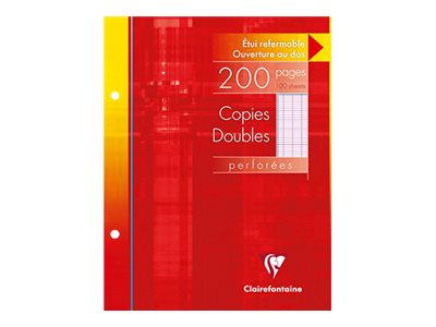 Clairefontaine - 200 copies doubles 17x22 cm - grands carreaux (Seyes) - perforées