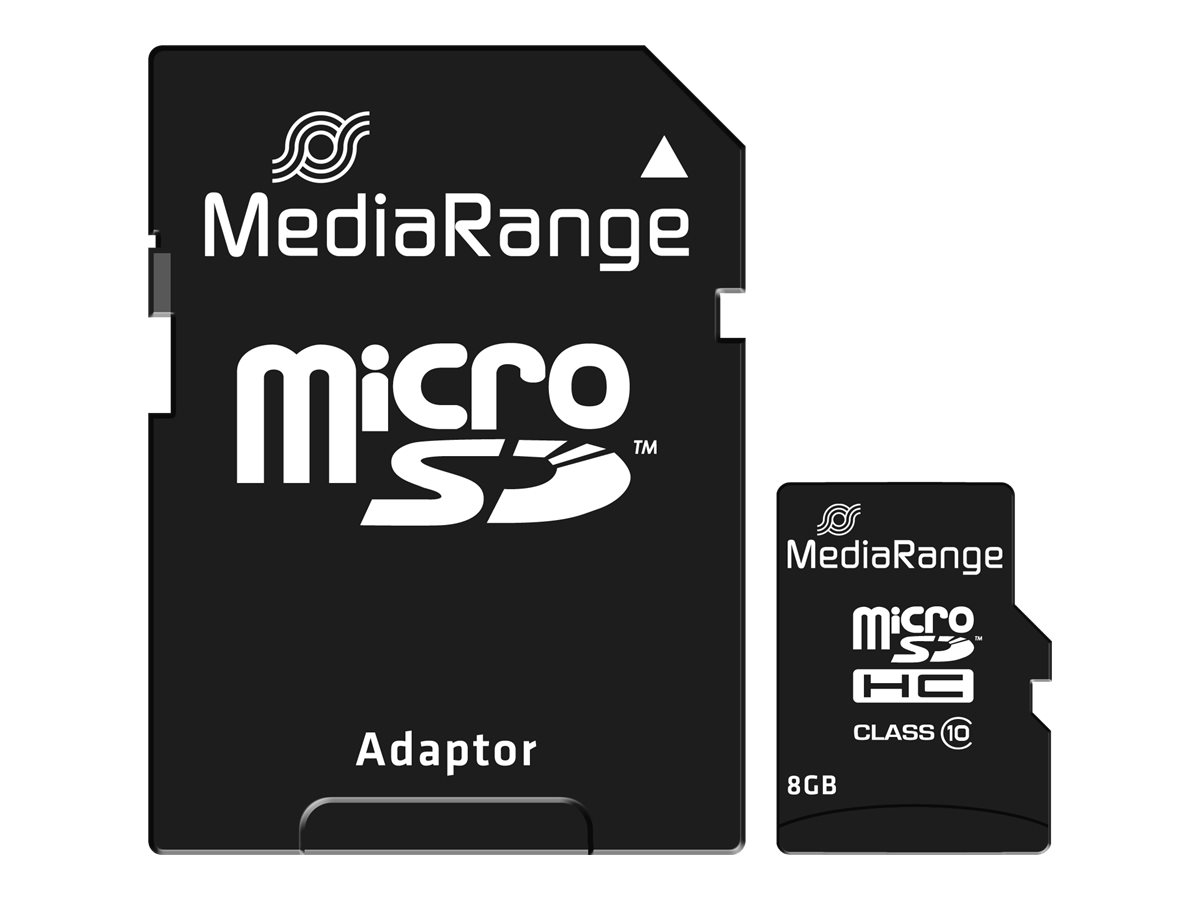 MediaRange - carte mémoire 8 Go - Class 10 - micro SDHC