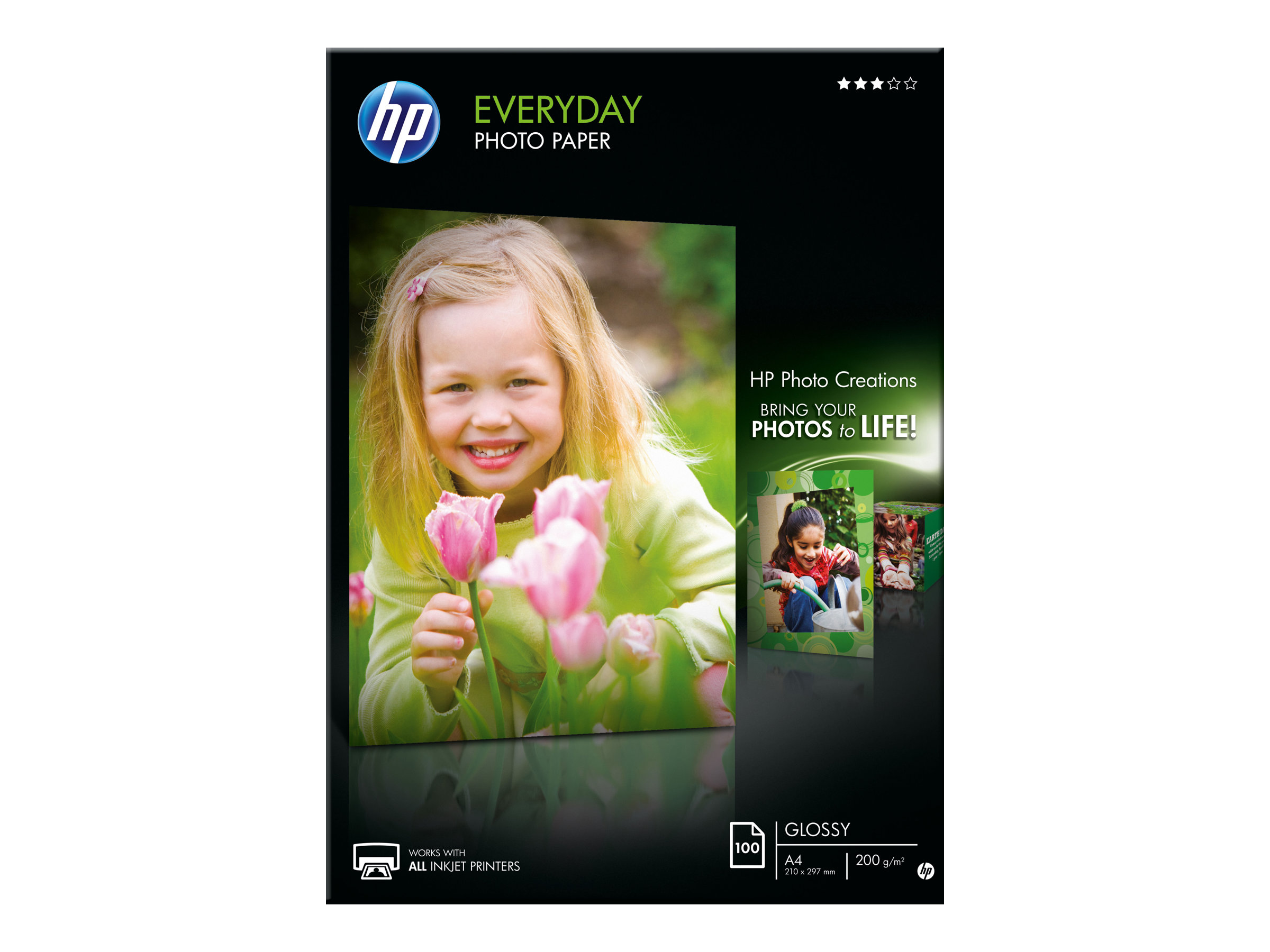 HP - Papier photo brillant - A4 - 200 g/m² - 100 feuilles