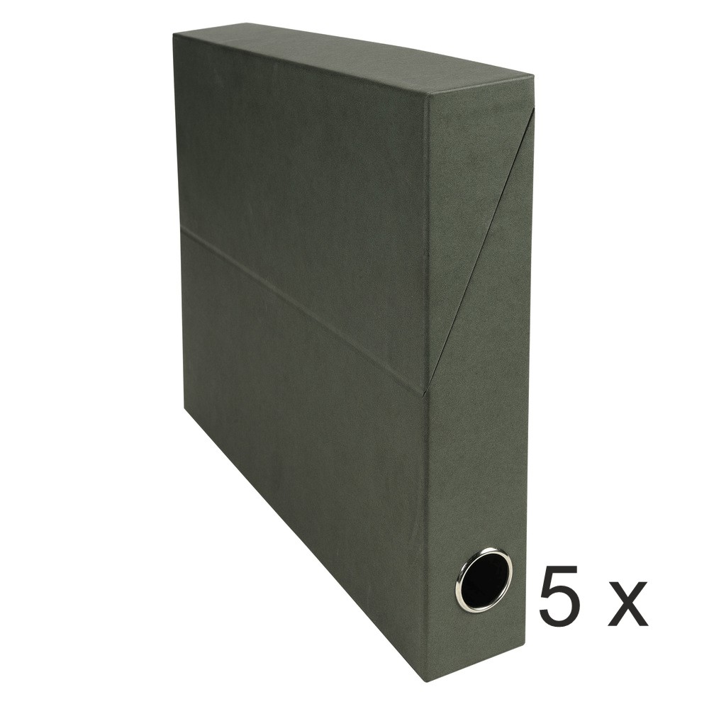 Exacompta - 5 Boîtes de transfert - dos 50 mm - toile vert foncé