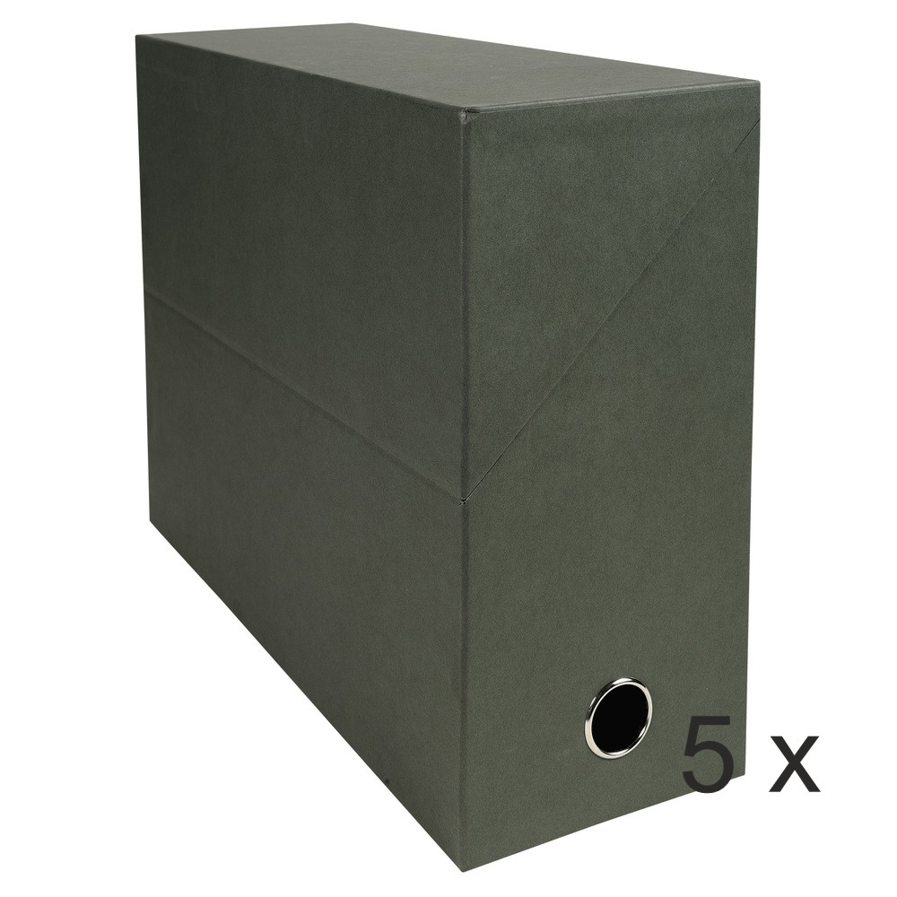 Exacompta - 5 Boîtes de transfert - dos 120 mm - toile vert foncé