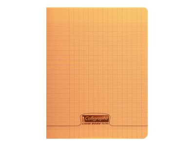 Calligraphe 8000 - Cahier polypro 17 x 22 cm - 96 pages - grands carreaux (Seyes) - orange