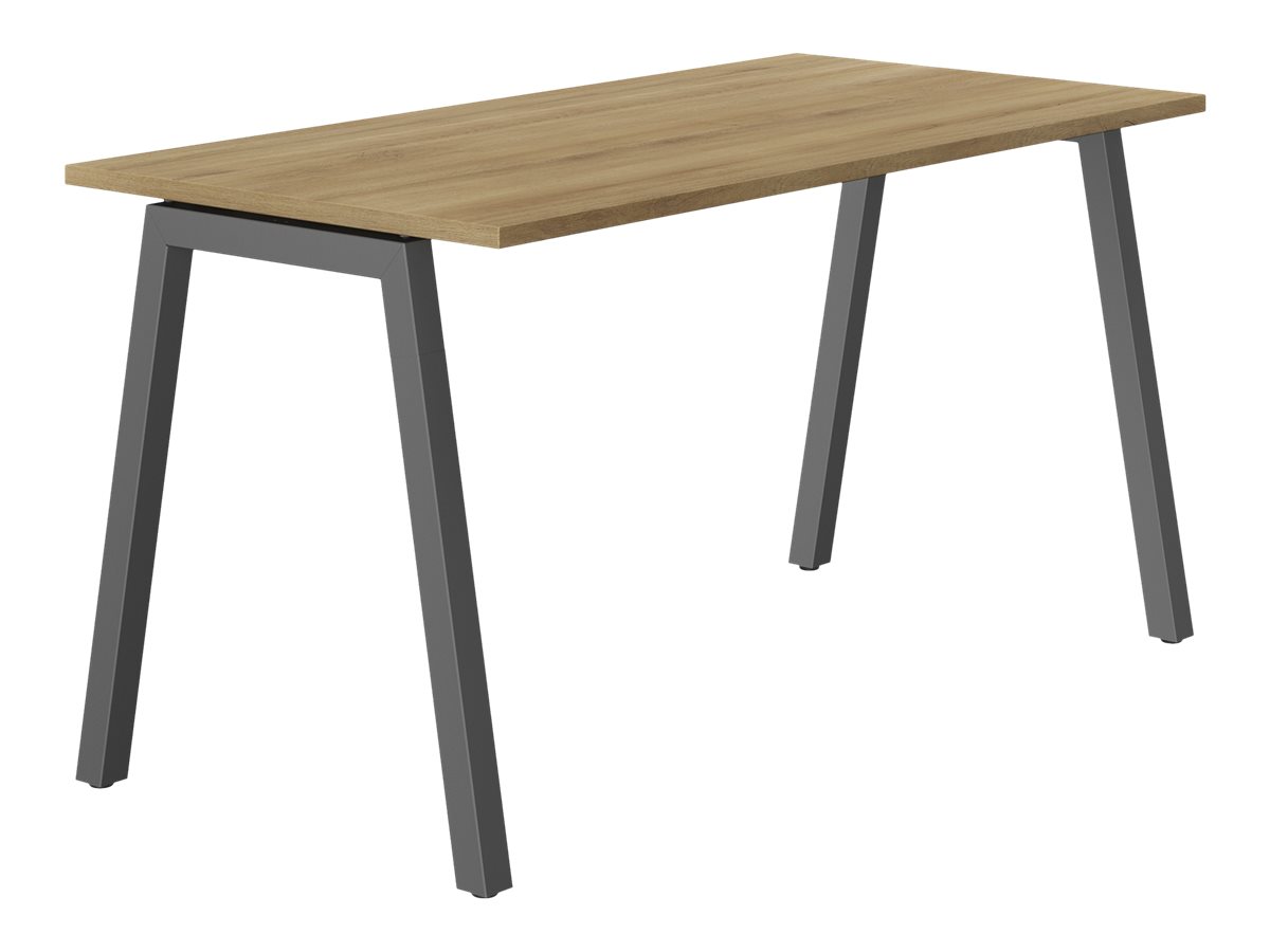Bureau CONNEXION - 180 cm - Pieds métal - Chêne/anthracite