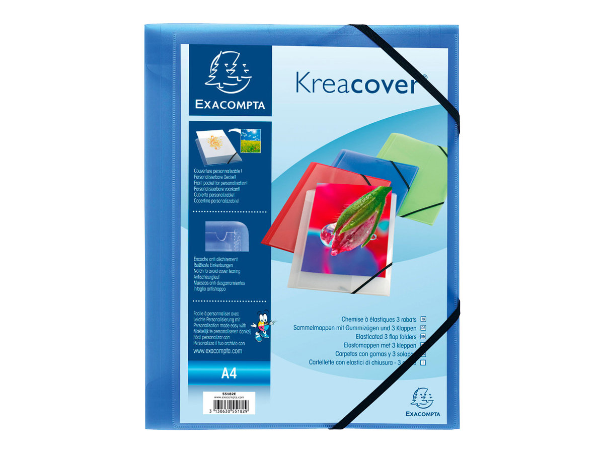 Exacompta KreaCover - Chemise personnalisable à rabats - A4 - disponible dans différentes couleurs