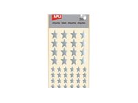Apli - 3 feuilles gommettes étoile - argenté