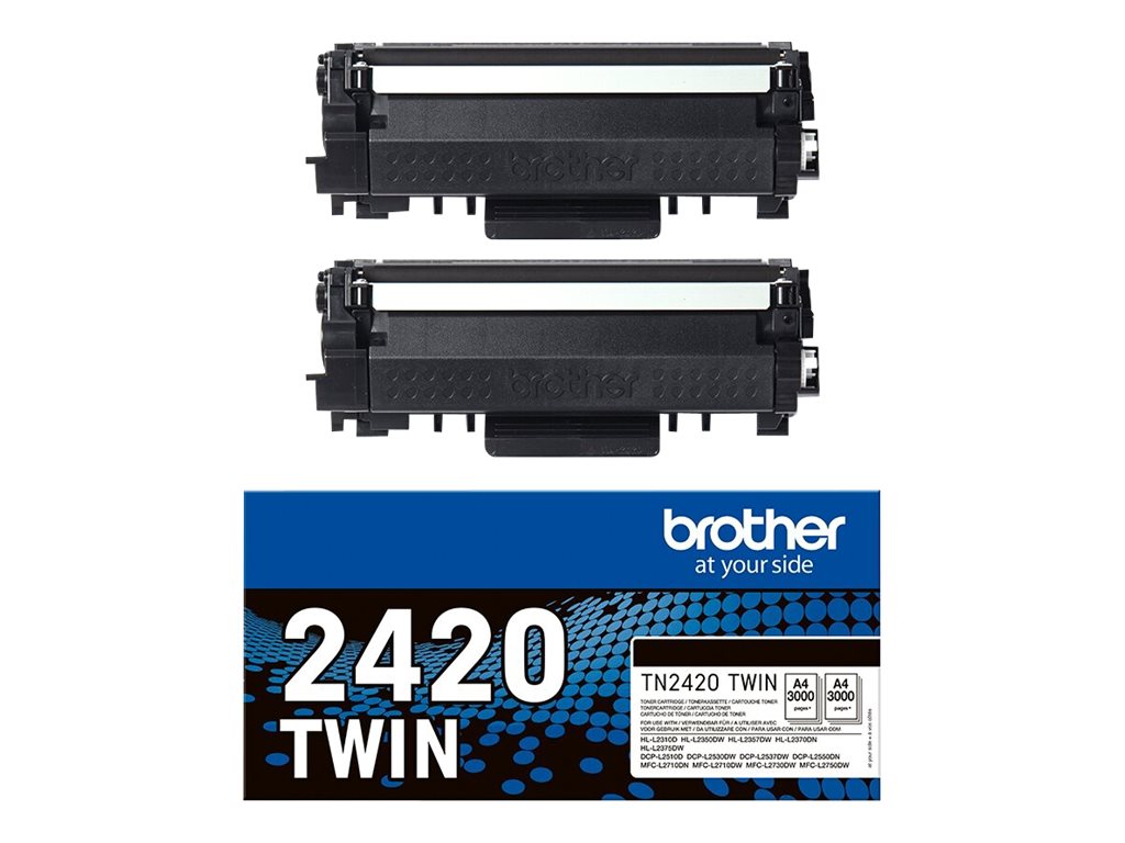 Brother TN2420 - pack de 2 - noir - cartouche laser d'origine